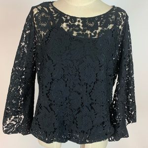 Alfani Black lace long sleeve Blouse